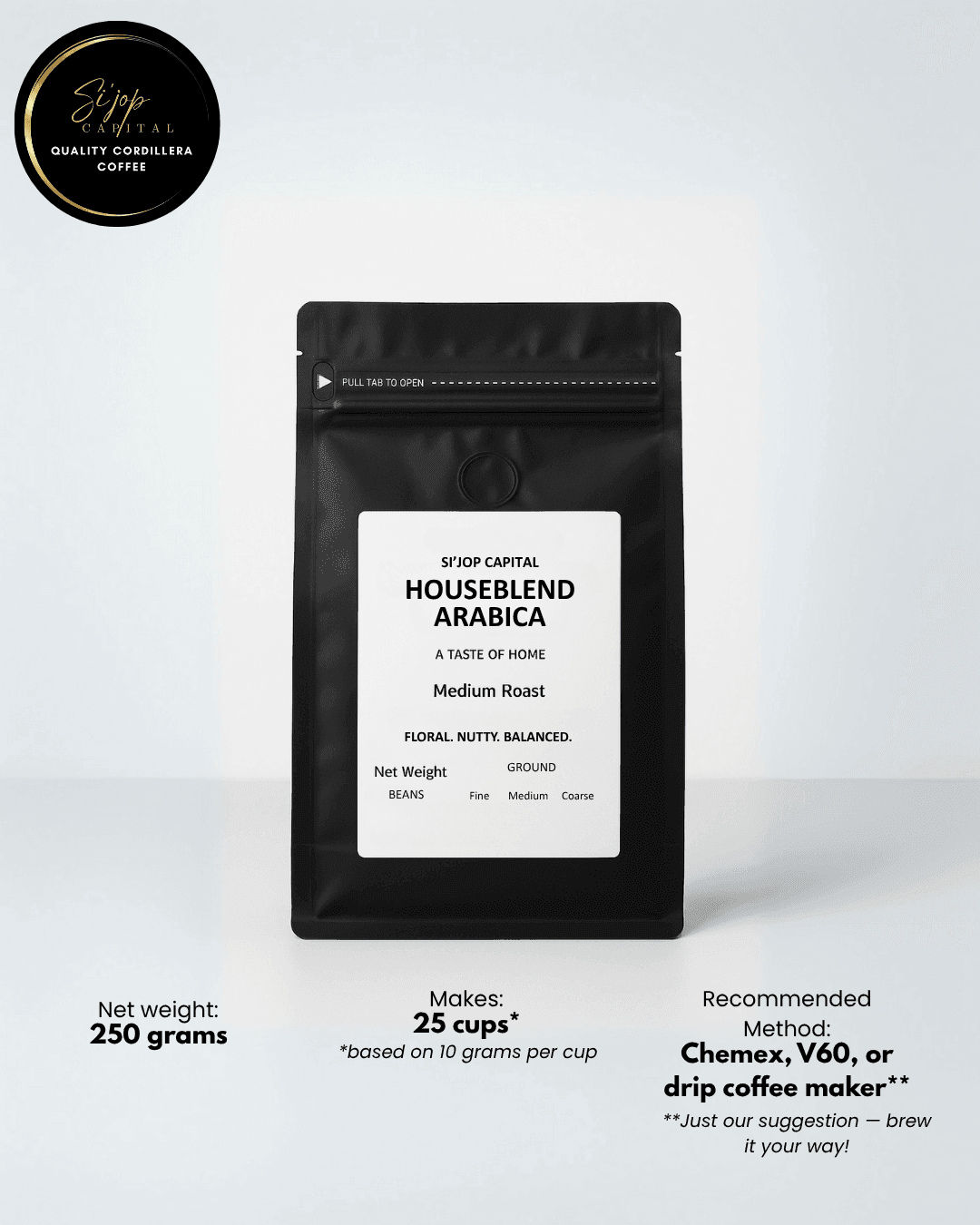 Houseblend Arabica 250 grams - Si'jop Capital Specialty Coffee